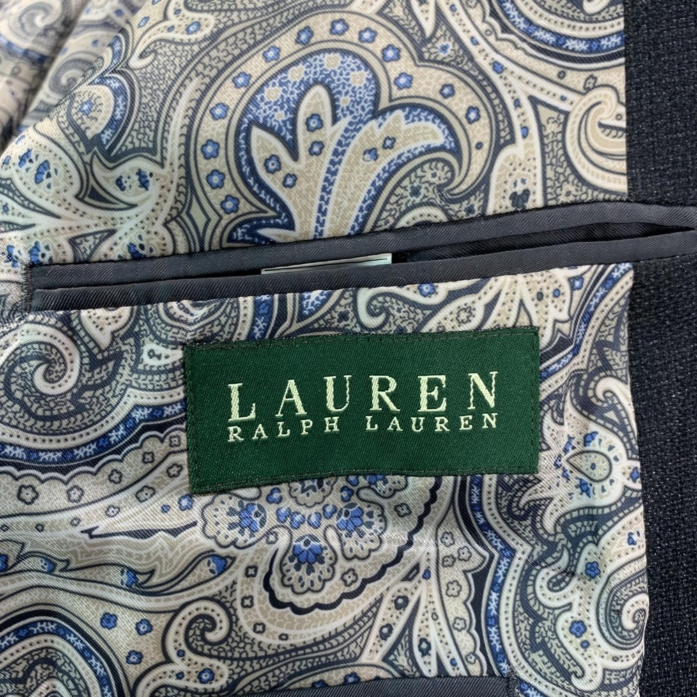 Lauren Ralph Lauren Blazer Mens 46R Gray Polyester Paisley Lined Sport Coat - Picture 8 of 16